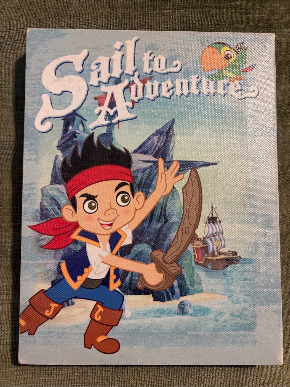 Sail to Adventure Kids Pirate Canvas Wall Art - Blue